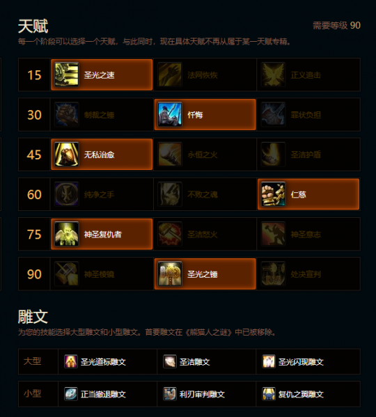 魔兽世界熊猫人之谜奶骑天赋雕文_魔兽 奶骑