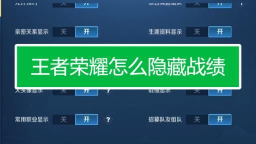王者荣耀怎样隐藏个人战绩记录1