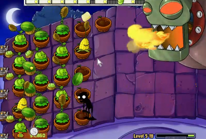 植物大战僵尸1怎么打败僵王博士1